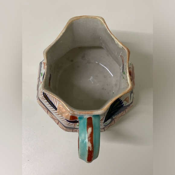 19th Century Antique Gaudy Welsh Eryri Pattern Human Faced Snake Handle Pitcher - Picture 16 of 16